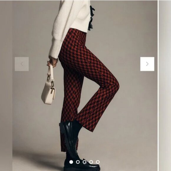 Anthropologie MAEVE The Margot Kick Flare Pants Size XS Red - Picture 5 of 15